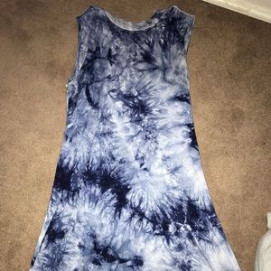 blue tie dye dress